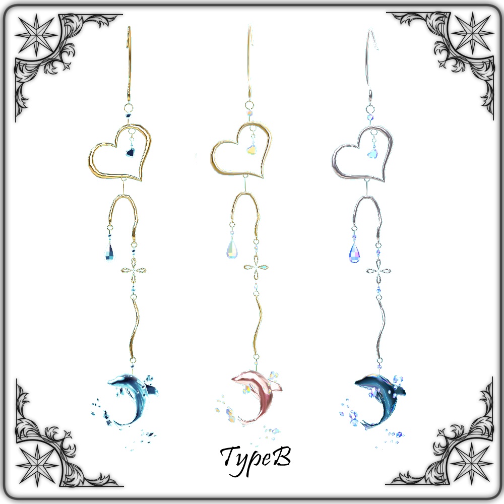 【VRChat想定】ドルフィンピアスセット