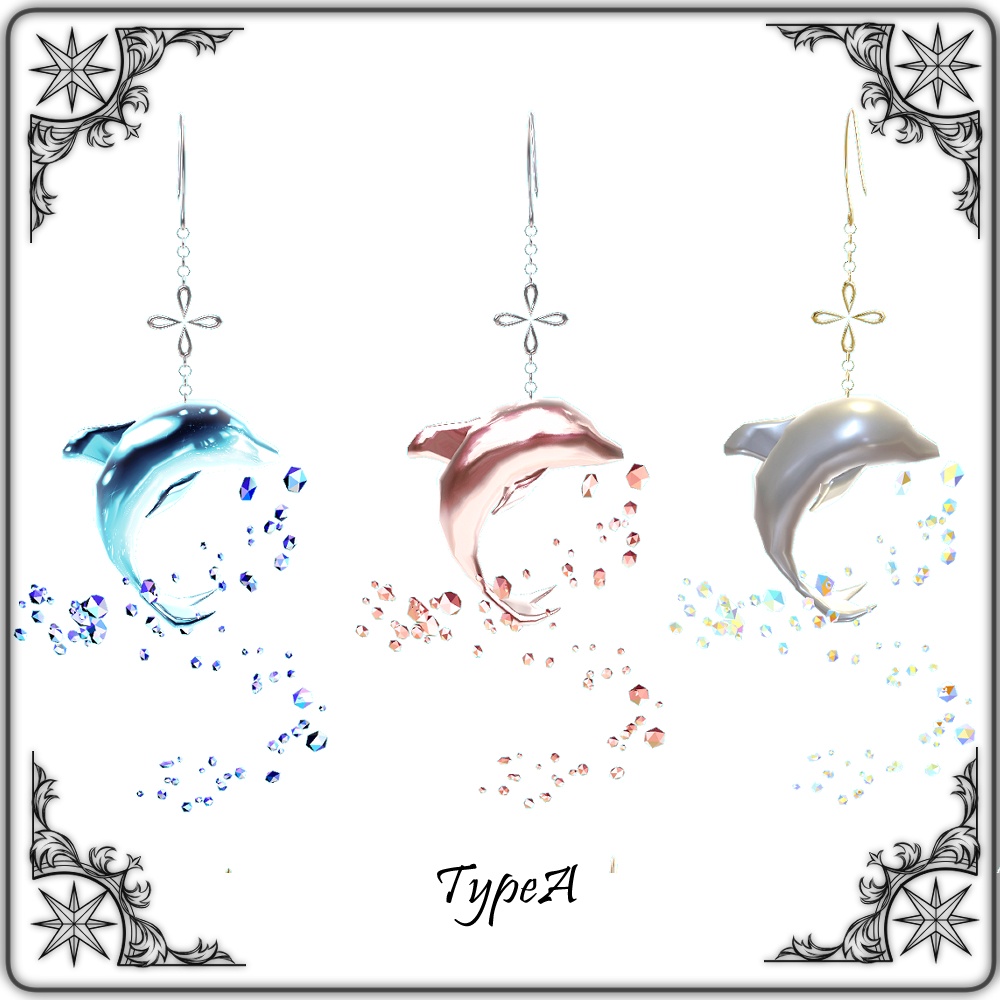 【VRChat想定】ドルフィンピアスセット