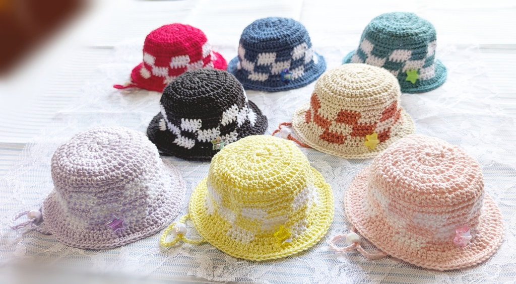 チェック柄ハット