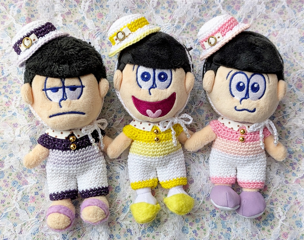 ドットとグラデカラーのミニハット&お洋服セット