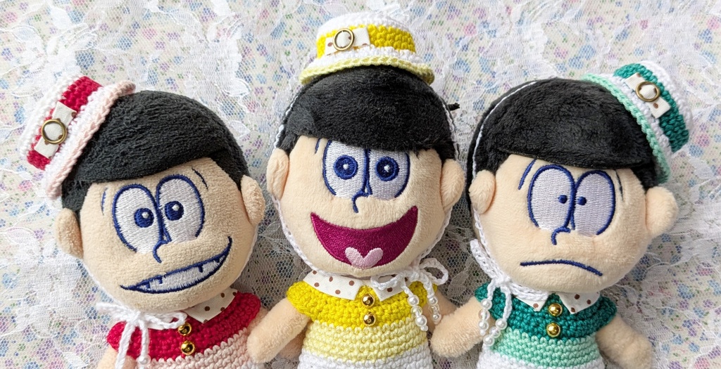 ドットとグラデカラーのミニハット&お洋服セット