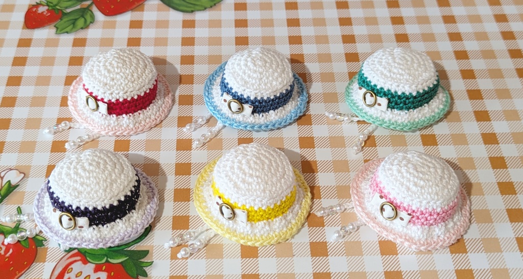 ドットリボンのミニハット