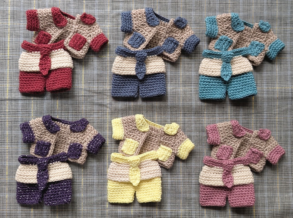 大きなポケットのジャケット&コンビネゾンセット