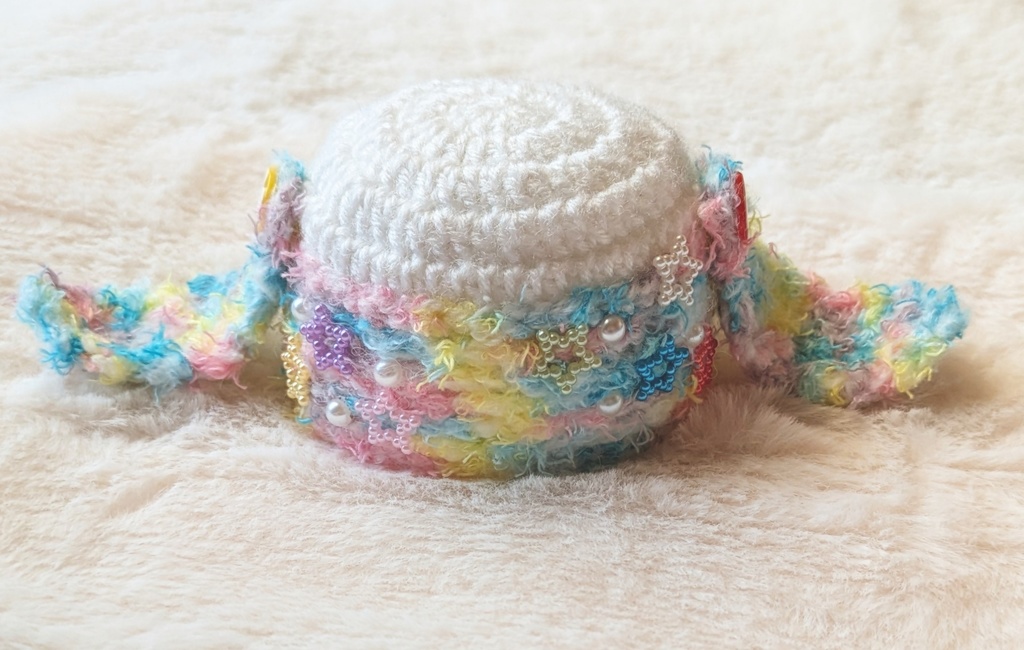 ふわふわうさぎさん帽子