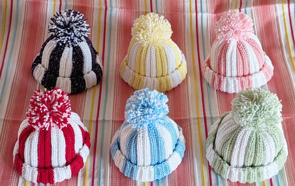 しましまポンポンビーニー