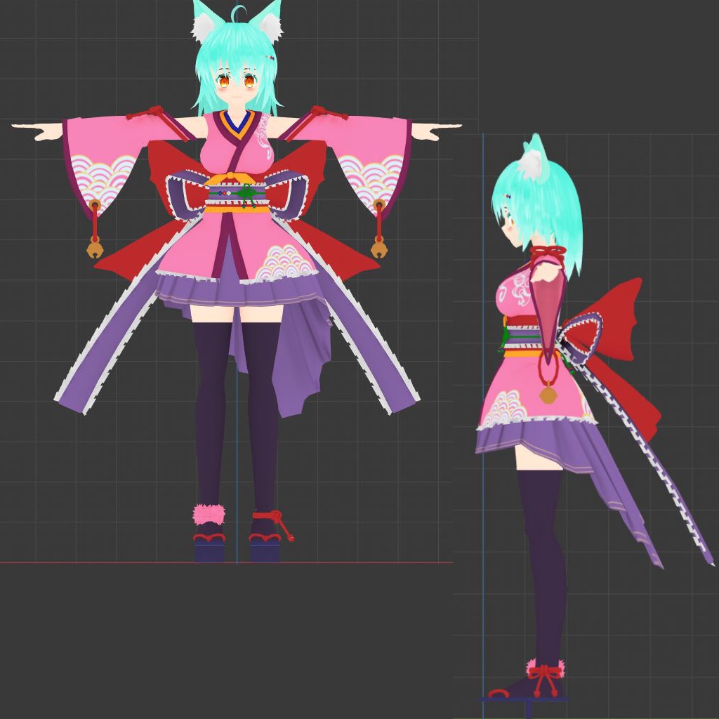 オリジナル3Dモデル「井原擦希(いはら さつき)」