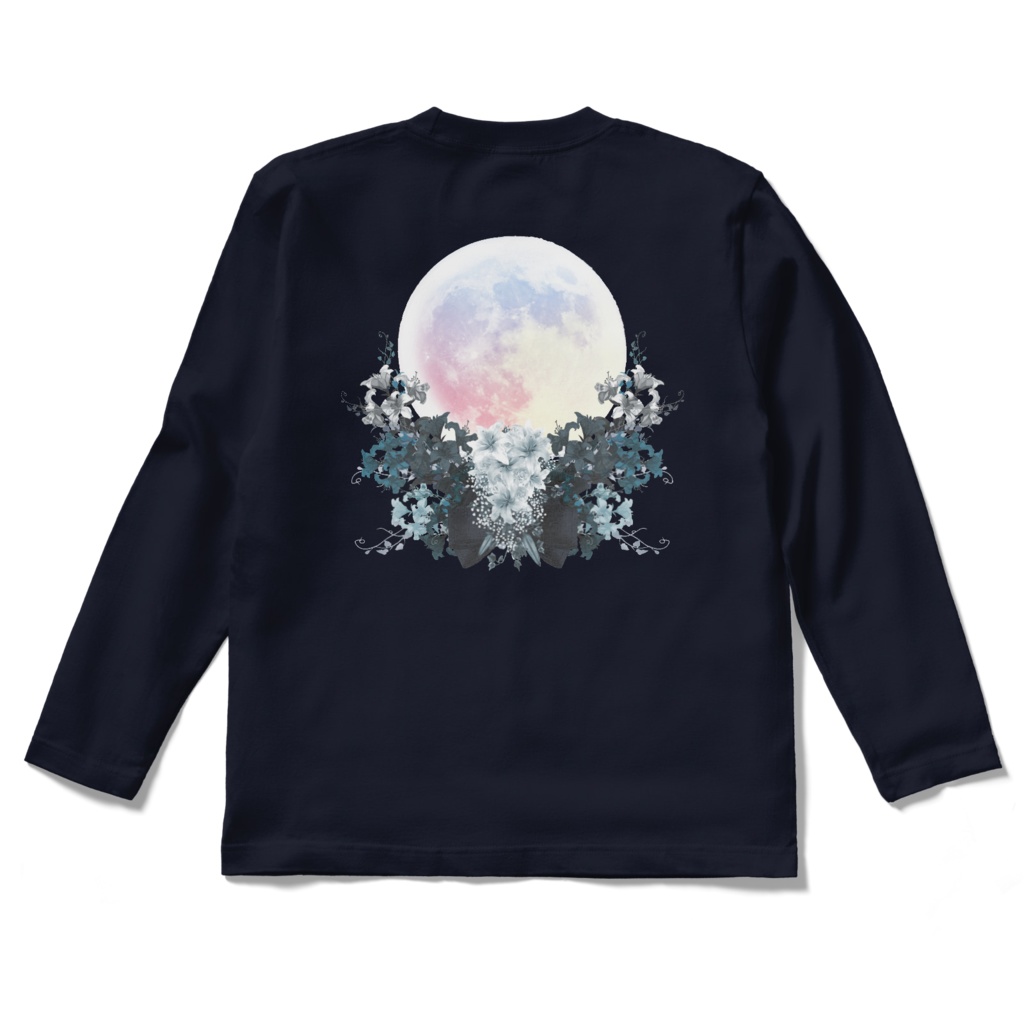 【月とブーケ】Tシャツ_長袖