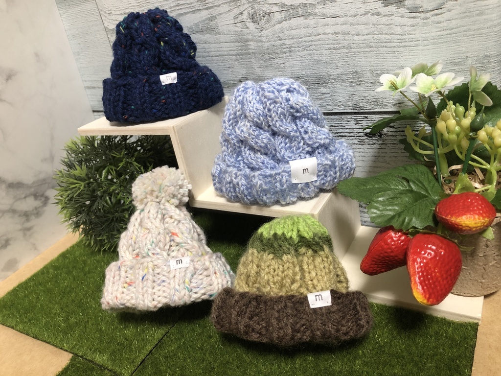 ニット帽    (ぬい10cm.16cm  size/送料込み)