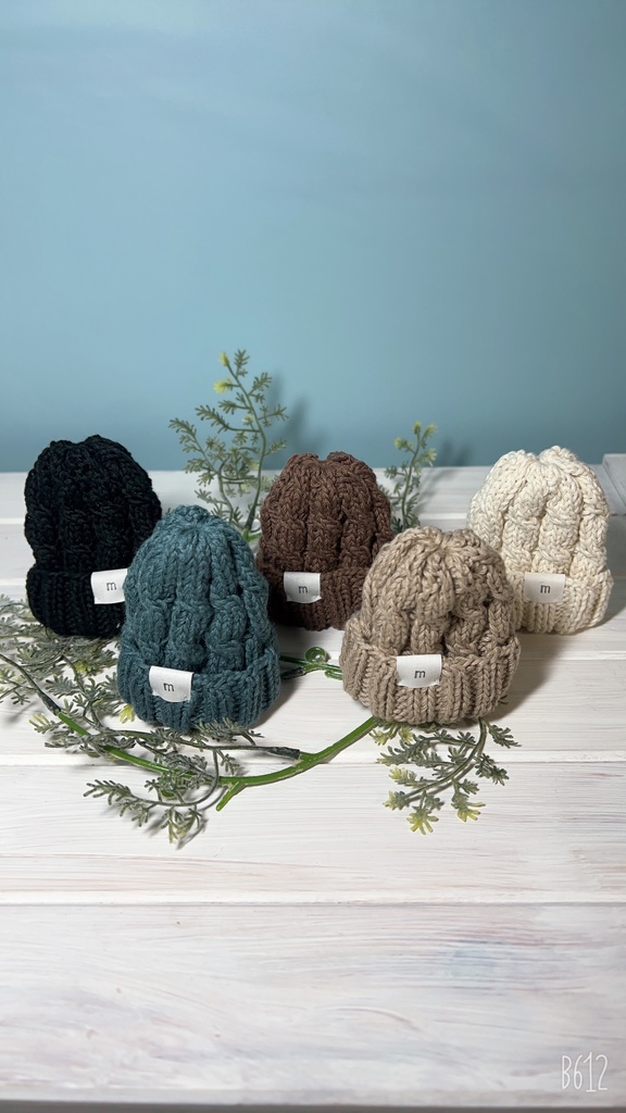 ケーブル編みニット帽 (ぬい10cmsize/送料別)