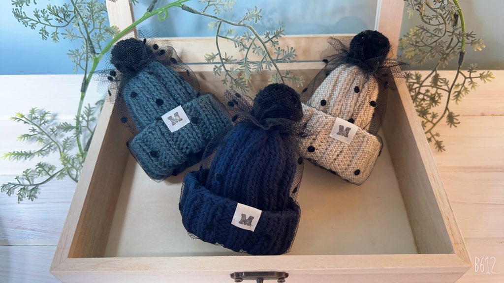 6/1 (火)21時30分より販売チュールニット帽 (ぬい10cmsize/送料別)