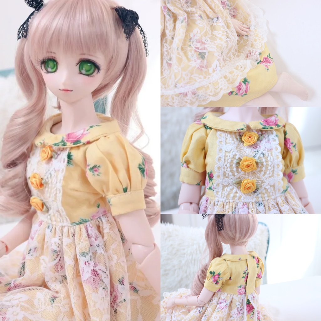 【DDサイズ】レースたっぷりカントリー風マキシ丈ワンピース