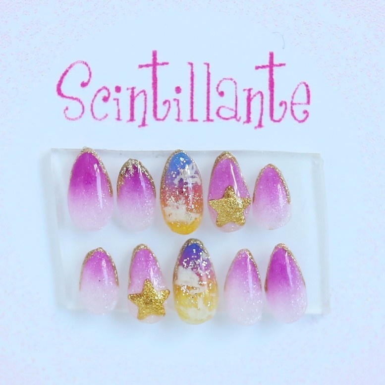 【Mサイズ】たそがれ雲ネイルチップ