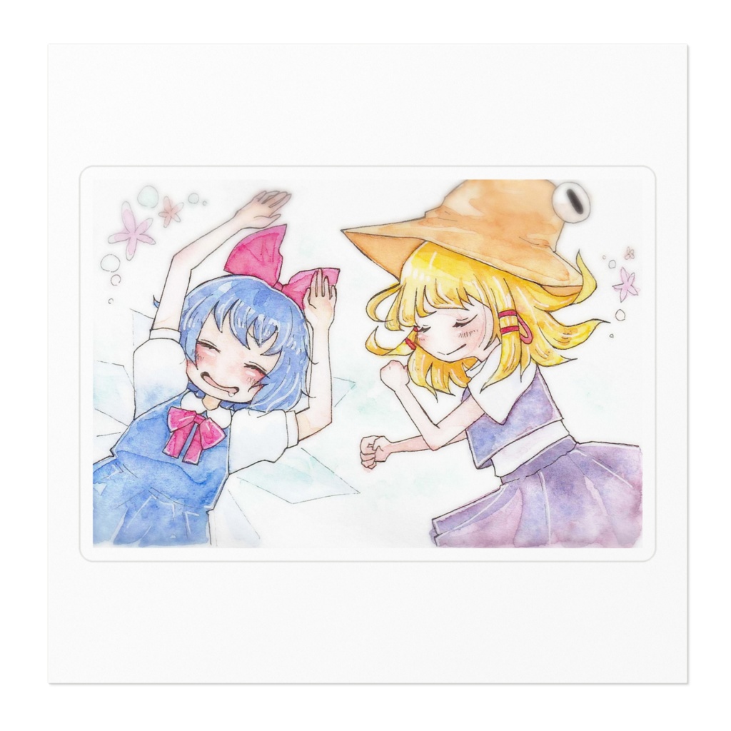 お昼寝チルノ&諏訪子ステッカー