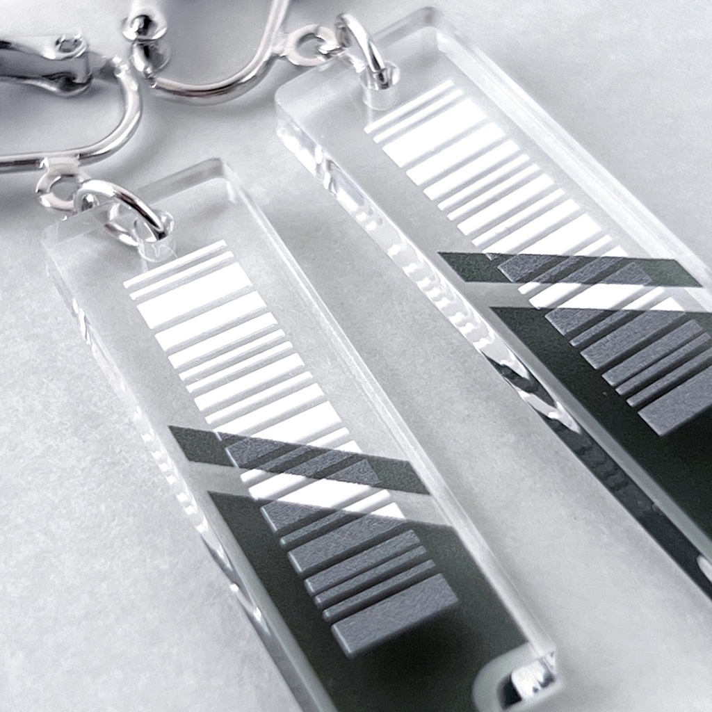 再販未定【未来チケット/black】ピアス・イヤリング|アクリルアクセサリー||ユニーク|エモ|ストリート|個性的|かっこいい