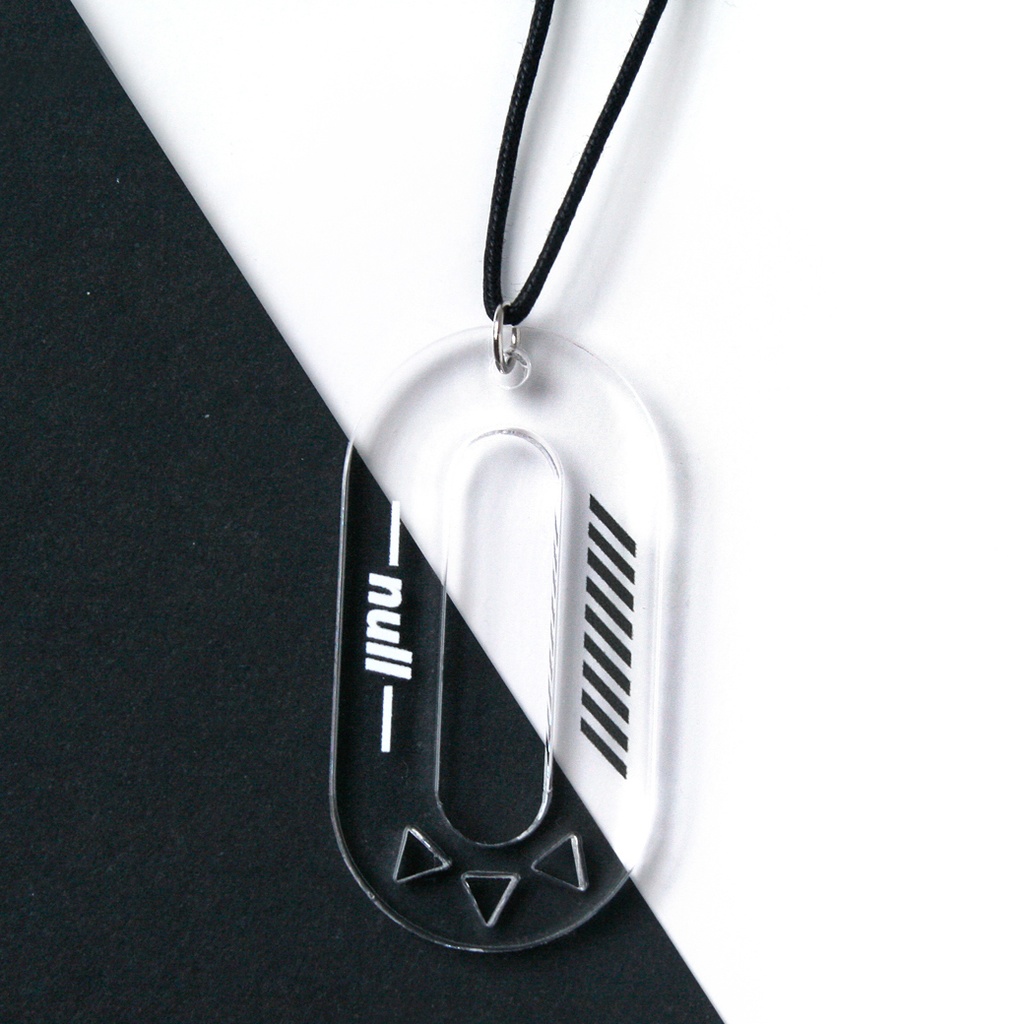 【level:0 zero/clear B&W】ロングコードネックレス│ユニーク│モード系│個性的│ストリート系│メンズ|クリア