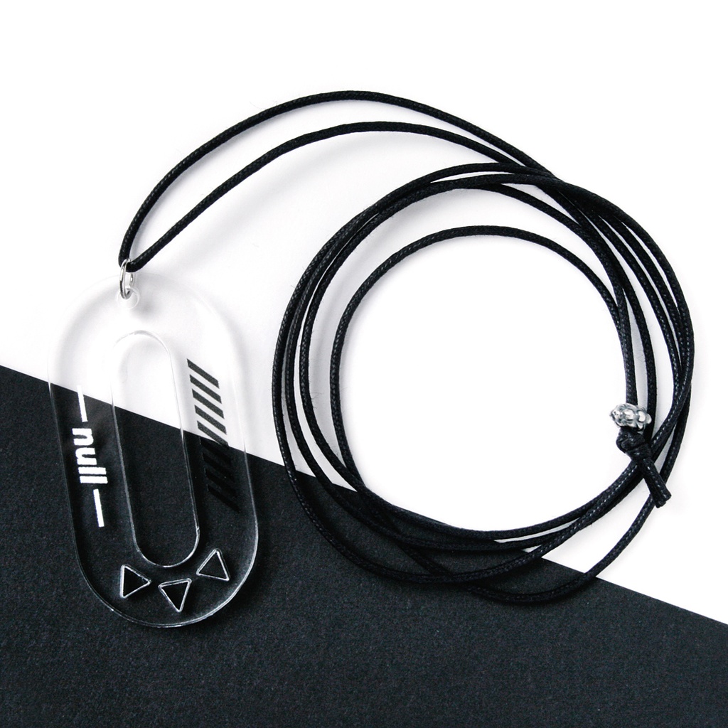 【level:0 zero/clear B&W】ロングコードネックレス│ユニーク│モード系│個性的│ストリート系│メンズ|クリア