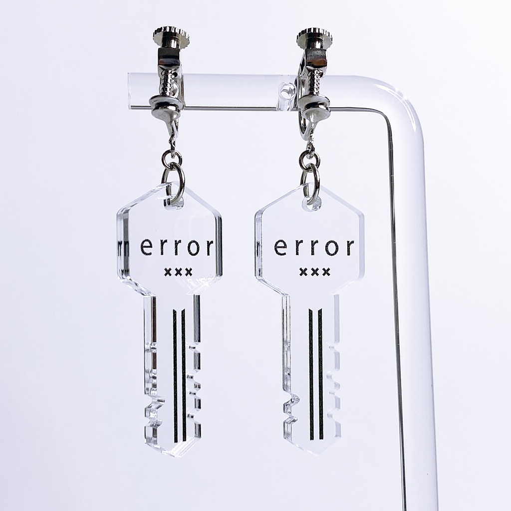 【error key_black】ピアス・イヤリング│アクリルアクセサリー│││ユニーク│個性的│メンズ│モード系│鍵│ストリート系|カギ