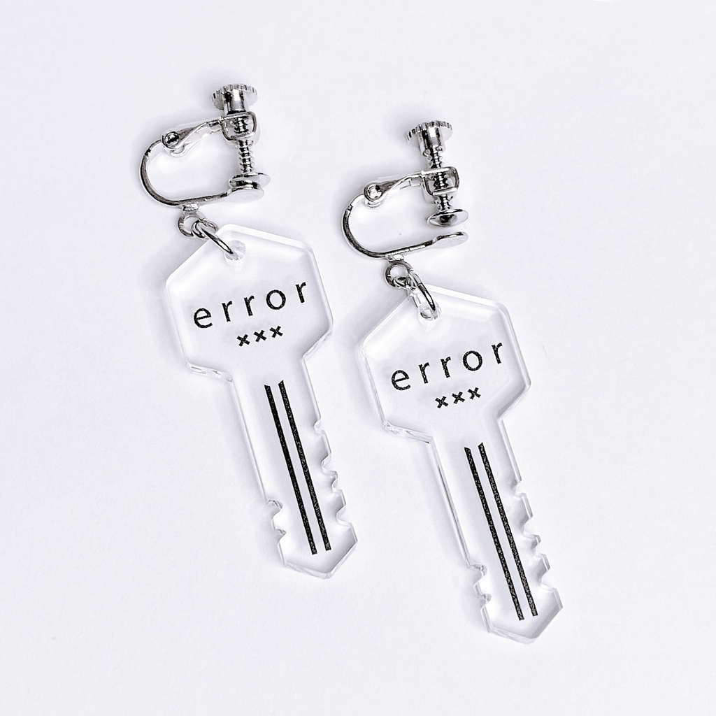 【error key_black】ピアス・イヤリング│アクリルアクセサリー│││ユニーク│個性的│メンズ│モード系│鍵│ストリート系|カギ