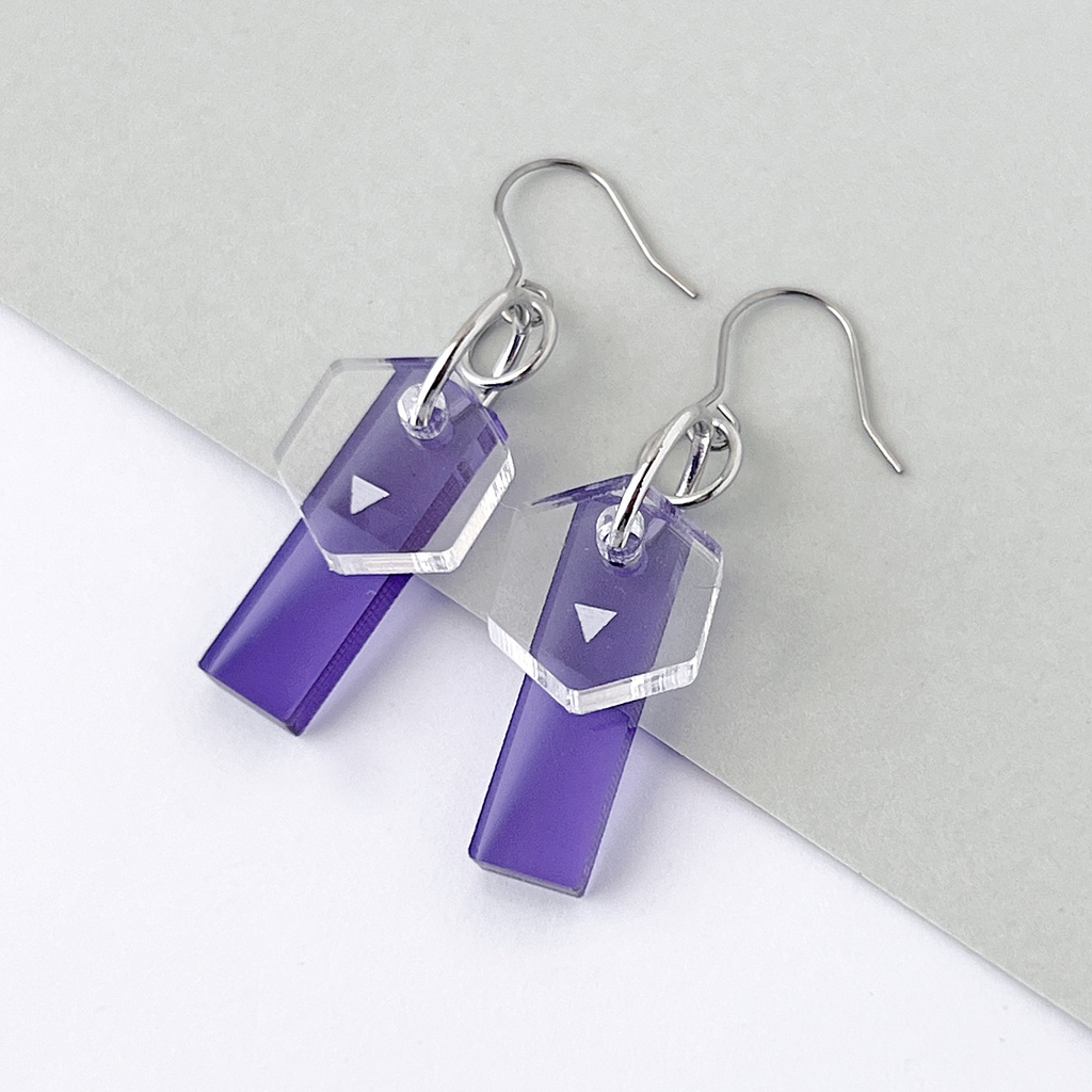 【effect_purple】ピアス・イヤリング│アクリルアクセサリー│││ユニーク│ストリート系│メンズ│モード系│かっこいい│揺れる