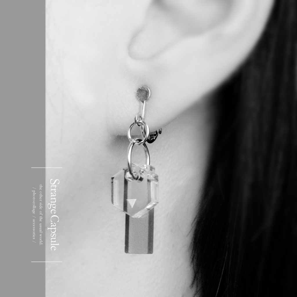【effect_purple】ピアス・イヤリング│アクリルアクセサリー│││ユニーク│ストリート系│メンズ│モード系│かっこいい│揺れる