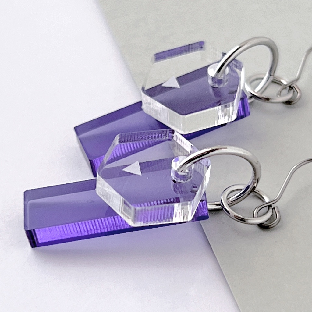【effect_purple】ピアス・イヤリング│アクリルアクセサリー│││ユニーク│ストリート系│メンズ│モード系│かっこいい│揺れる
