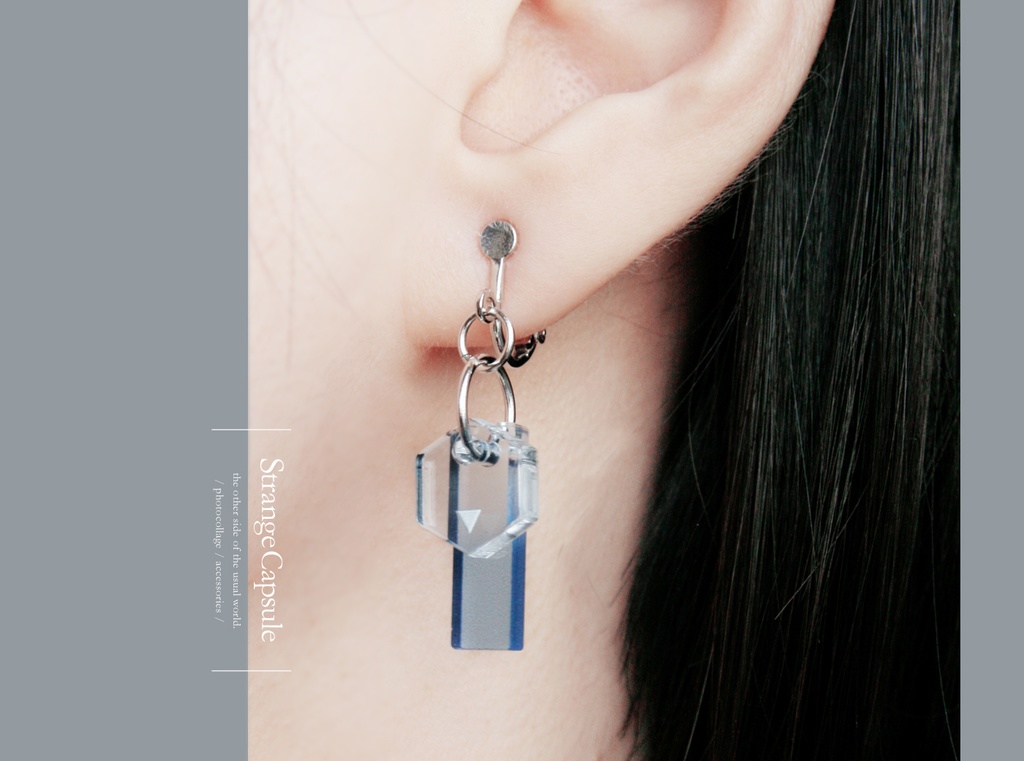 【effect_purple】ピアス・イヤリング│アクリルアクセサリー│││ユニーク│ストリート系│メンズ│モード系│かっこいい│揺れる