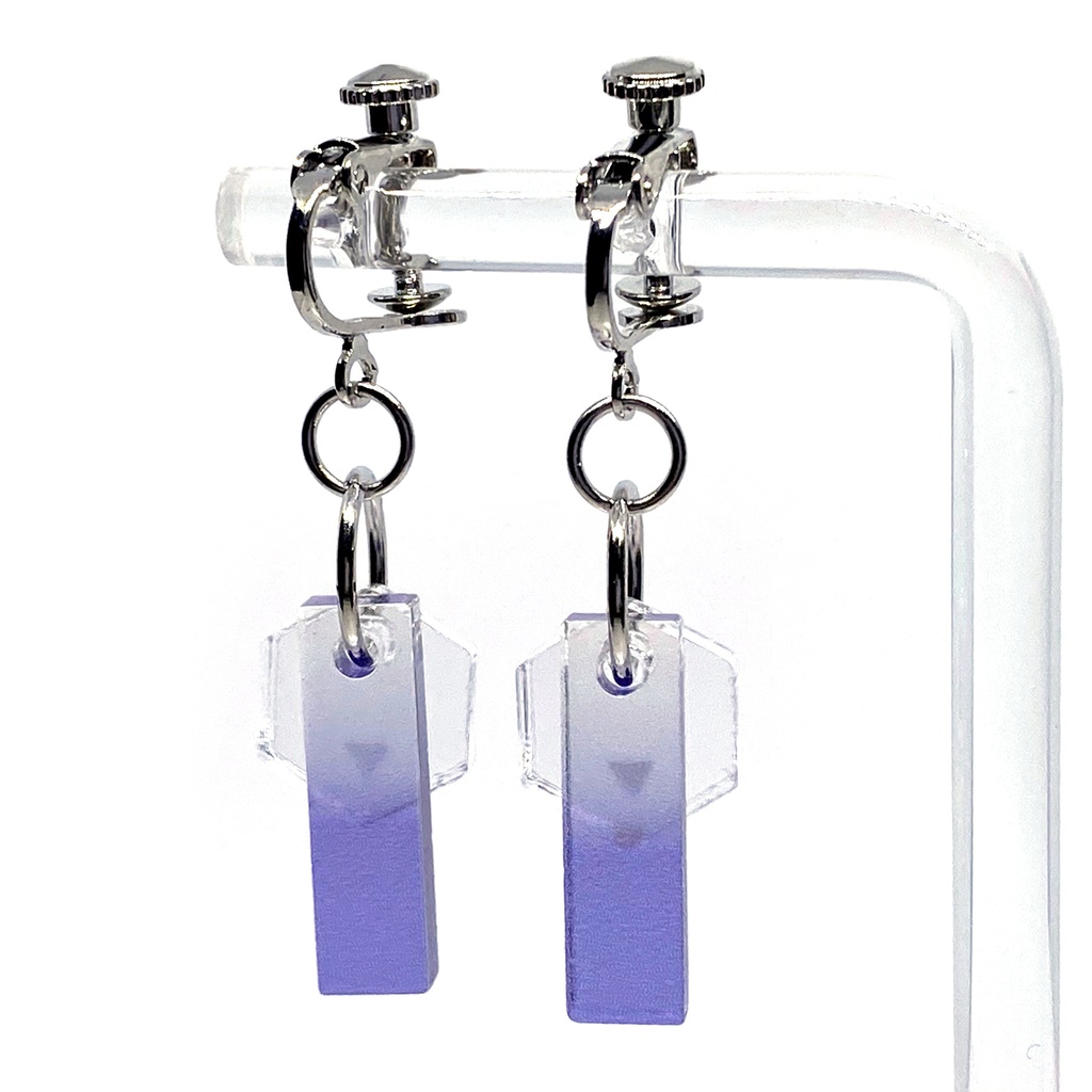【effect_purple】ピアス・イヤリング│アクリルアクセサリー│││ユニーク│ストリート系│メンズ│モード系│かっこいい│揺れる
