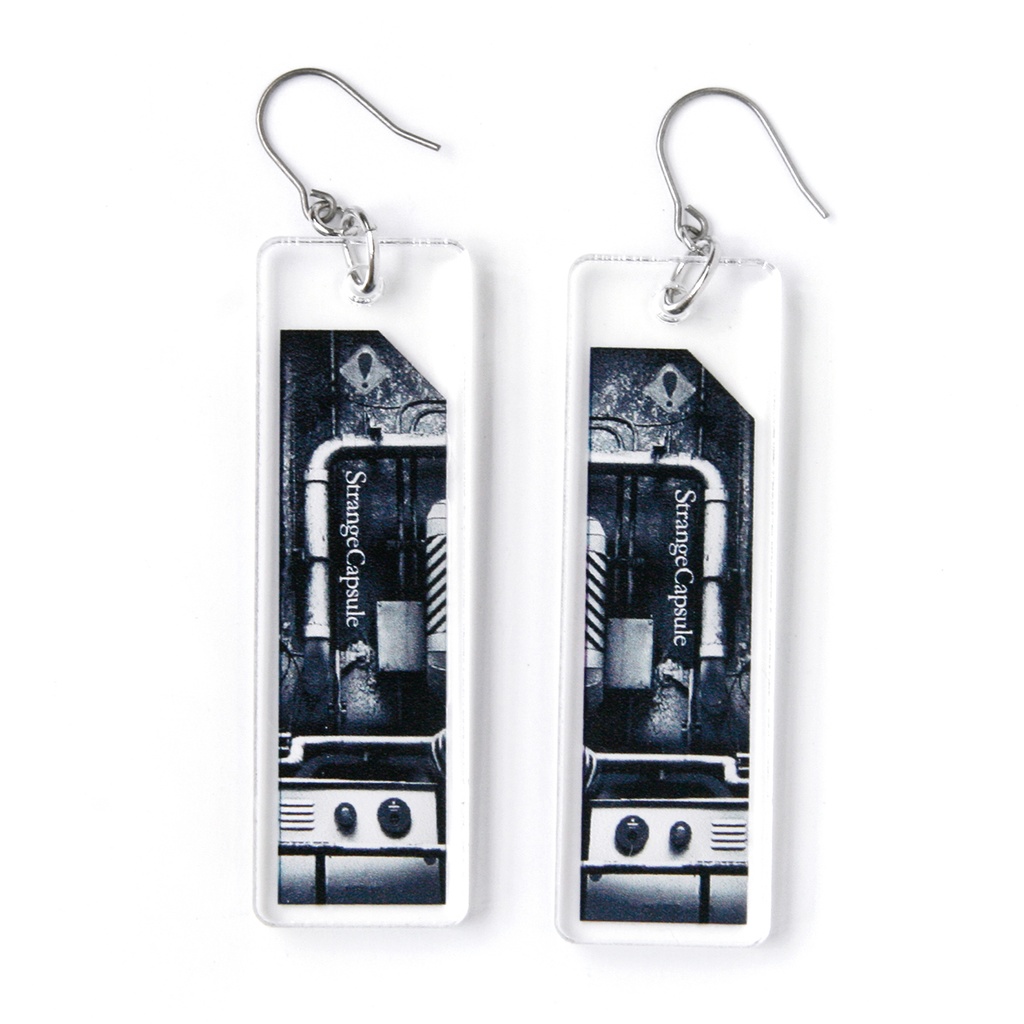 【!exclamation】ピアス・イヤリング│アクリルアクセサリー│ユニーク│個性的│写真コラージュ│メンズ│ストリート系|モード系