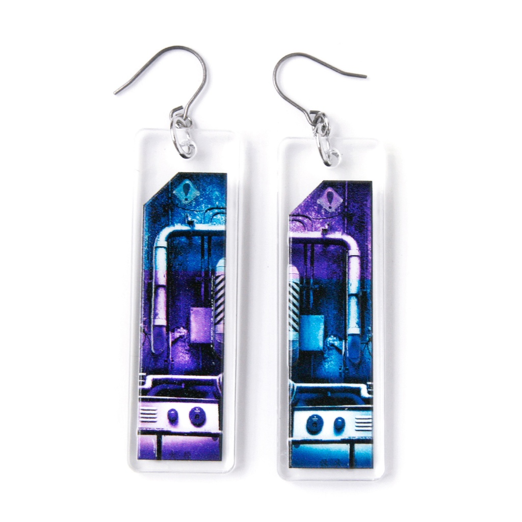 【!exclamation】ピアス・イヤリング│アクリルアクセサリー│ユニーク│個性的│写真コラージュ│メンズ│ストリート系|モード系