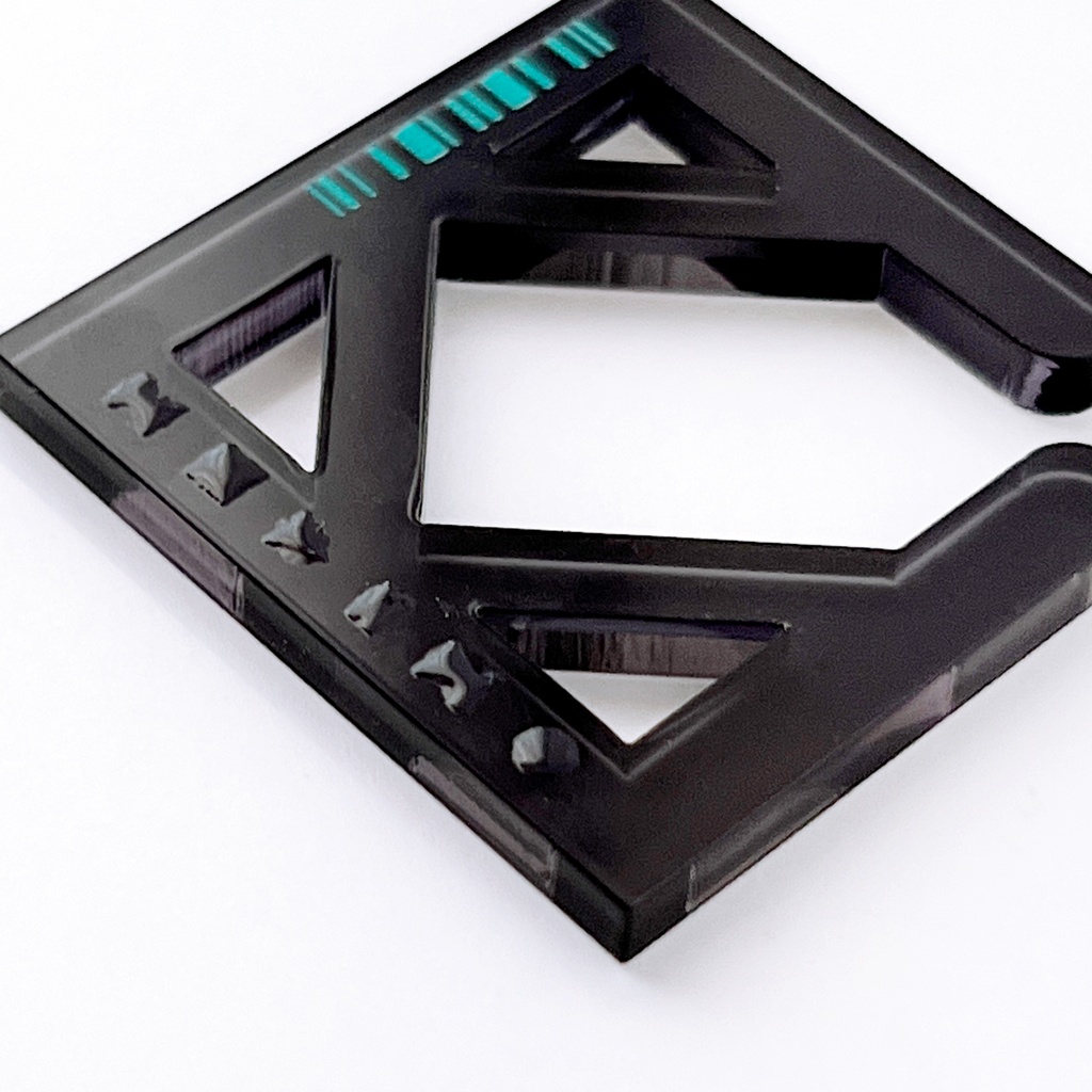 【square_audio : green】イヤカフ|アクリルアクセサリー|||ユニーク|個性的|メンズ|かっこいい|四角|音楽|モード系|ストリート系