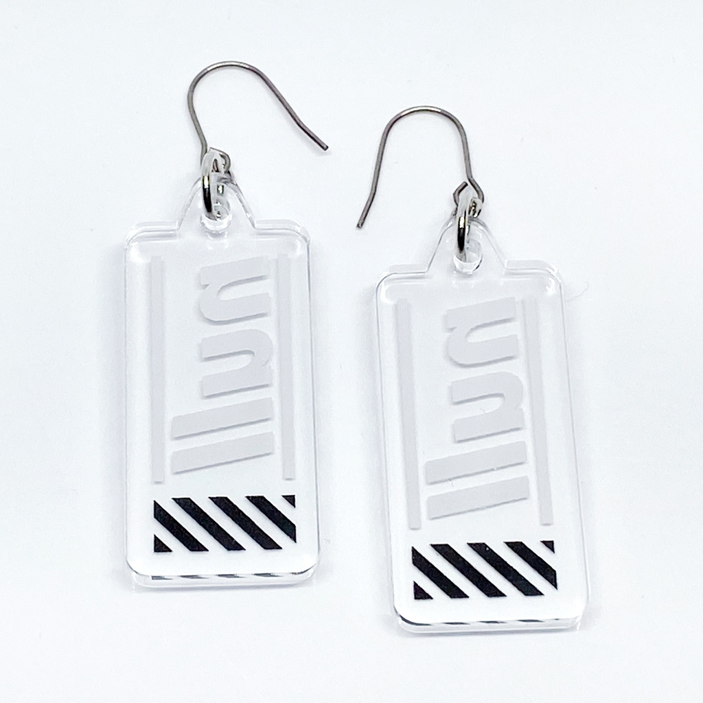 【null】ピアス・イヤリング|アクリルアクセサリー|||ユニーク|モード系|ストリート系|モノトーン|個性的|カッコイイ|デジタル|クリア|透明