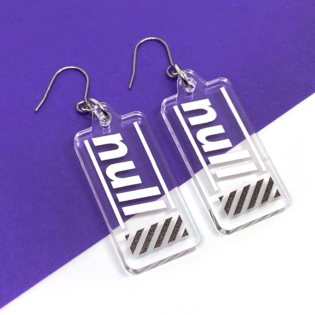 【null】ピアス・イヤリング|アクリルアクセサリー|||ユニーク|モード系|ストリート系|モノトーン|個性的|カッコイイ|デジタル|クリア|透明