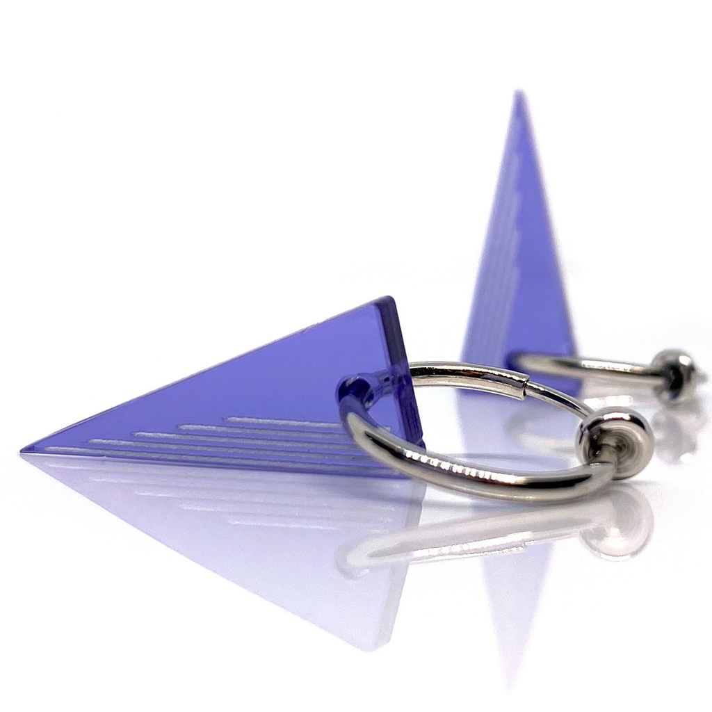 【spice_purple】ピアス・イヤリング│アクリルアクセサリー│││ユニーク│ストリート系│メンズ│カッコイイ│三角│揺れる│モード系