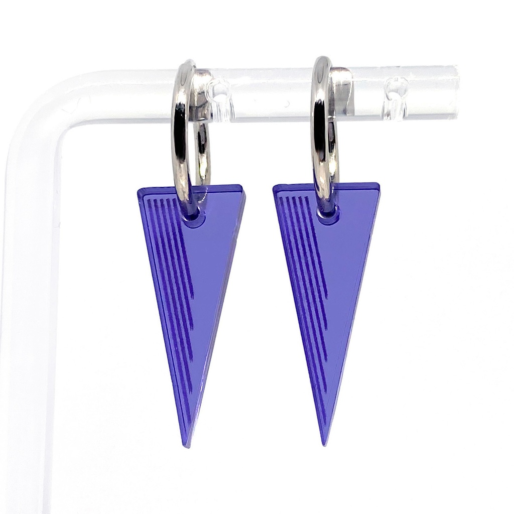 【spice_purple】ピアス・イヤリング│アクリルアクセサリー│││ユニーク│ストリート系│メンズ│カッコイイ│三角│揺れる│モード系