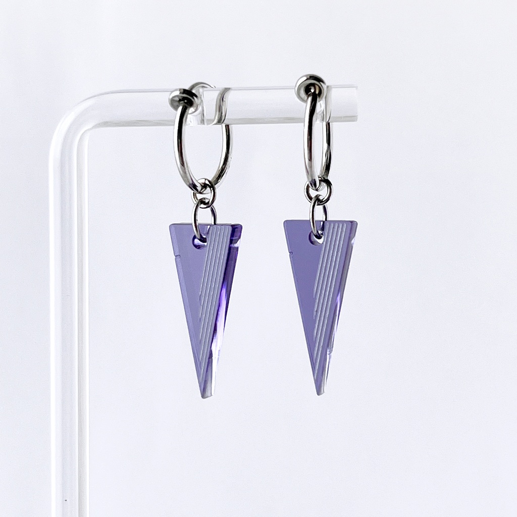 【spice_purple】ピアス・イヤリング│アクリルアクセサリー│││ユニーク│ストリート系│メンズ│カッコイイ│三角│揺れる│モード系