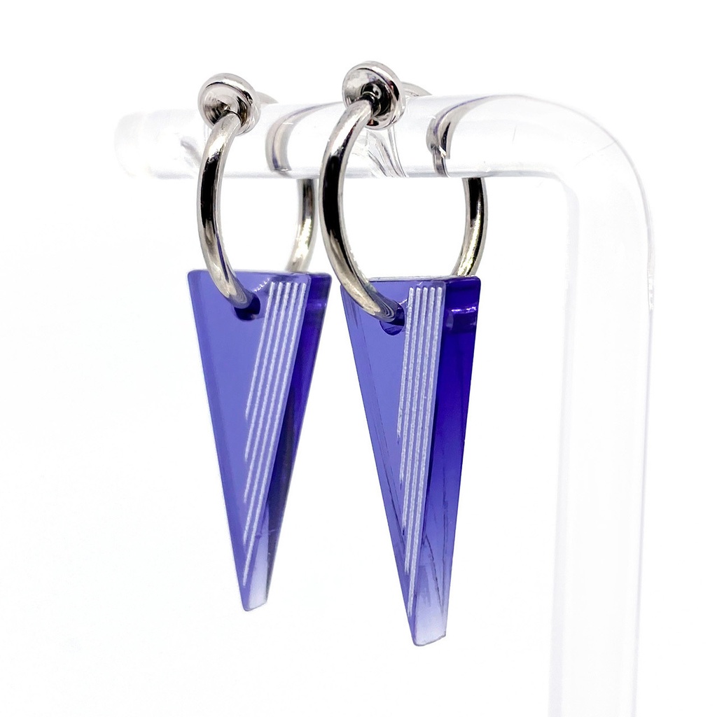 【spice_purple】ピアス・イヤリング│アクリルアクセサリー│││ユニーク│ストリート系│メンズ│カッコイイ│三角│揺れる│モード系