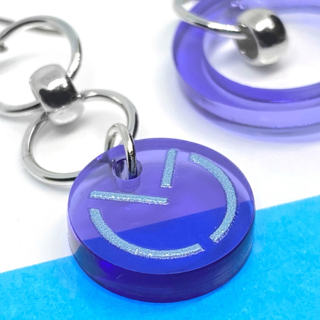 【chain_circle/purple】ピアス・イヤリング|アクリルアクセサリー|||揺れる|ユニーク|紫|メンズ|モード系|ストリート系|おしゃれ|アシンメトリー|個性的