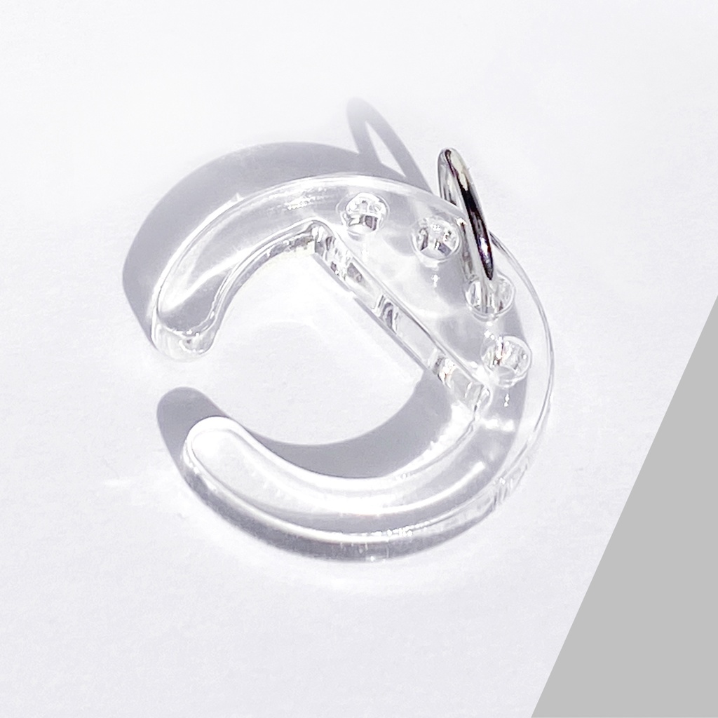 【Russian roulette_clear】イヤカフ│アクリルアクセサリー││ユニーク│個性的│メンズ│かっこいい│丸│ストリート系