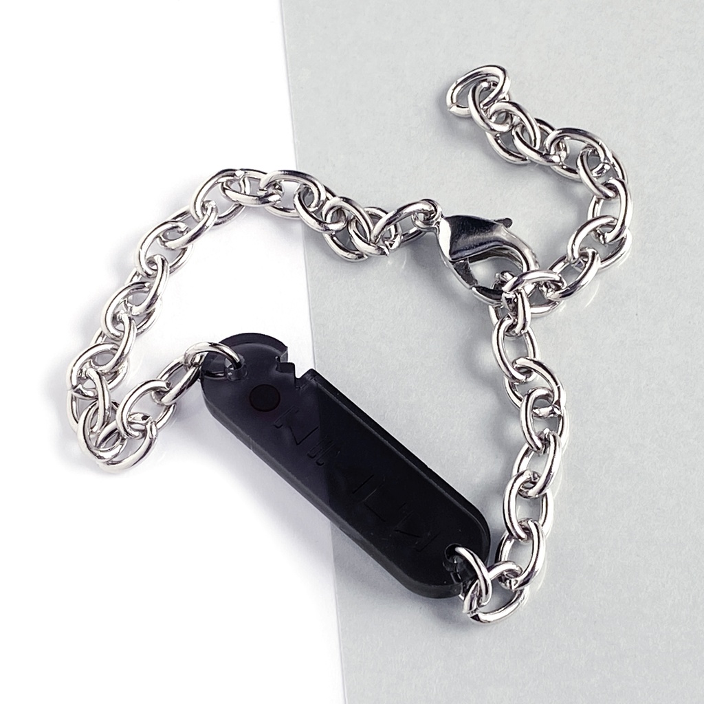 【audio】ブレスレット│アクリルアクセサリー│ユニーク│ストリート系│モード系|個性的│音楽│黒│メンズ