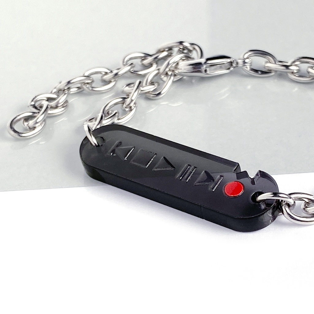 【audio】ブレスレット│アクリルアクセサリー│ユニーク│ストリート系│モード系|個性的│音楽│黒│メンズ