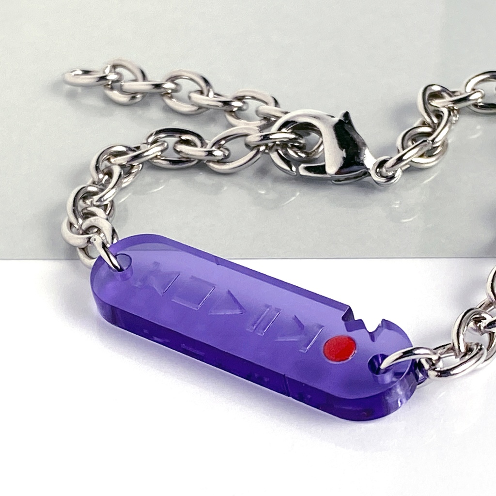 【audio_purple】ブレスレット│アクリルアクセサリー│ユニーク│ストリート系│モード系|個性的│アクリル│ピープス│メンズ