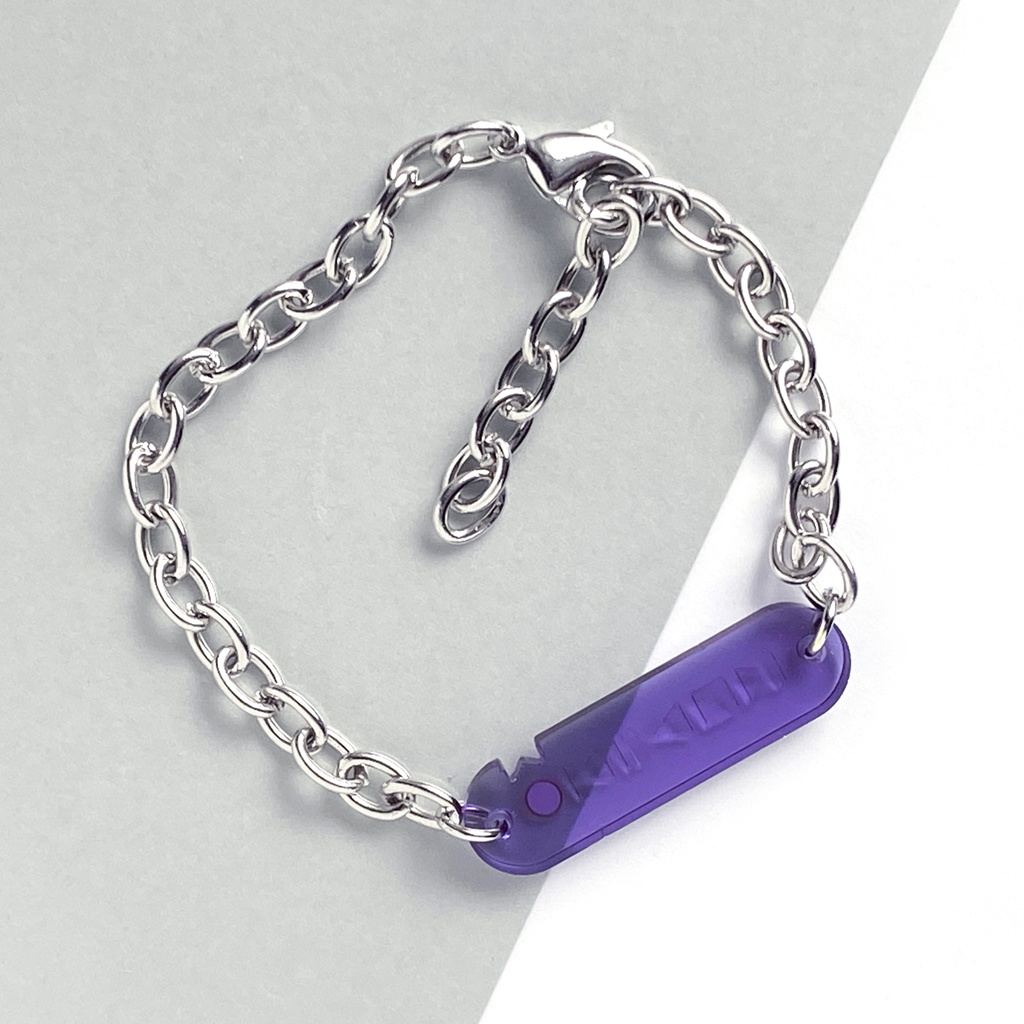 【audio_purple】ブレスレット│アクリルアクセサリー│ユニーク│ストリート系│モード系|個性的│アクリル│ピープス│メンズ