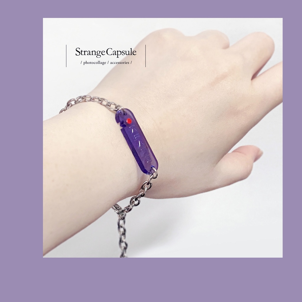 【audio_purple】ブレスレット│アクリルアクセサリー│ユニーク│ストリート系│モード系|個性的│アクリル│ピープス│メンズ