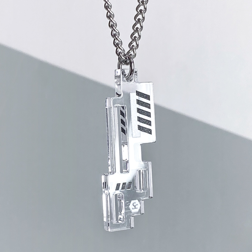 【logic】ネックレス│アクリルアクセサリー│ユニーク│ストリート系│個性的│メンズ│デジタル|モード系