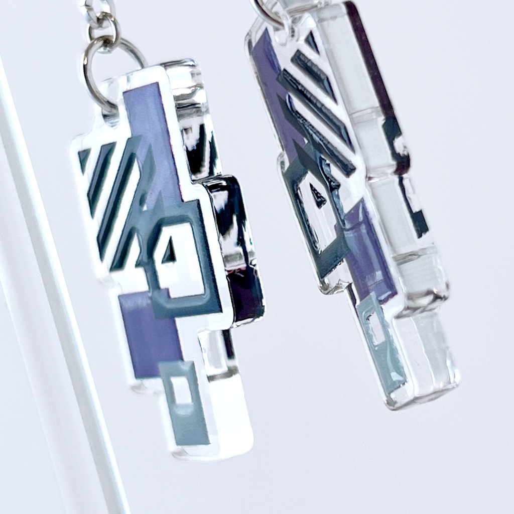 【幾何学スクエアⅡ/purple】ピアス・イヤリング|アクリルアクセサリー||モード系|ユニーク|個性的|四角|紫|秋|パープル