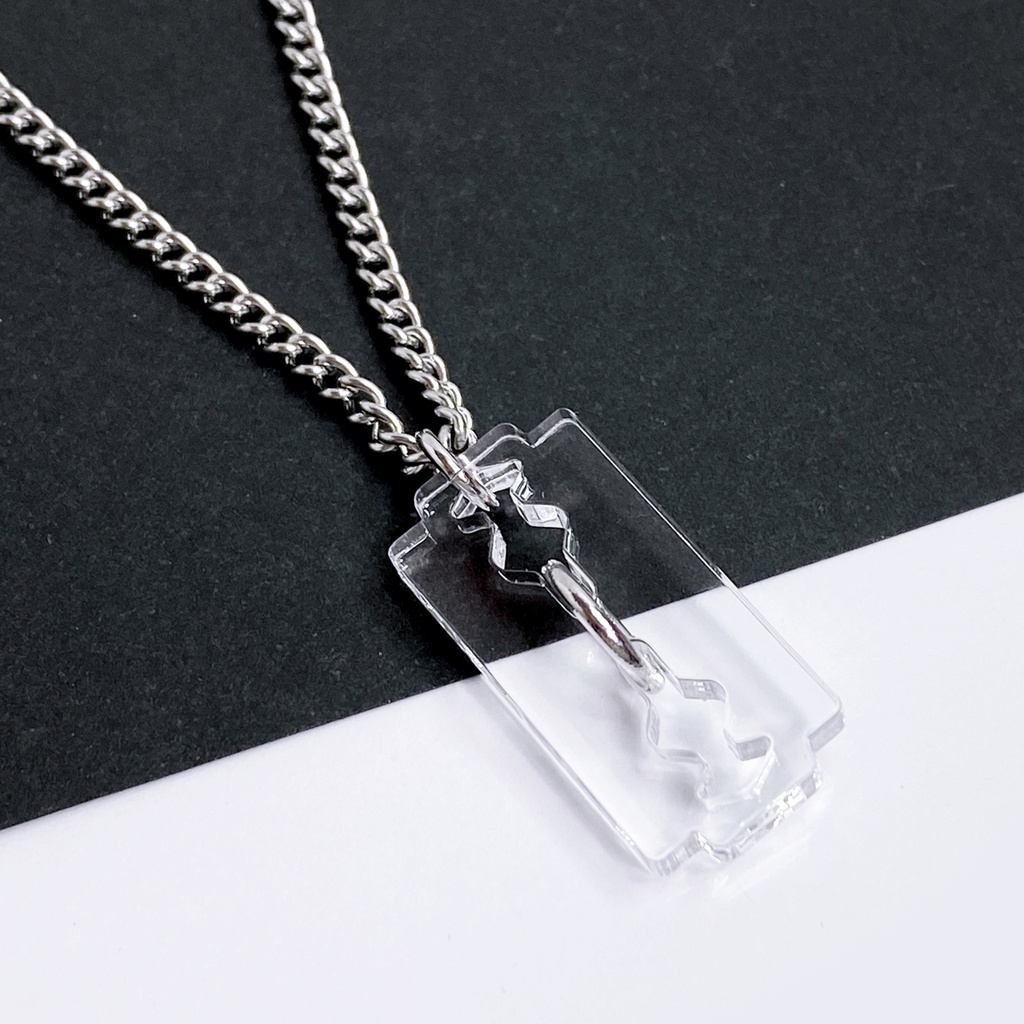 【カミヒトエ】ネックレス│アクリルアクセサリー│ユニーク│ストリート系|モード系|ロック│個性的│かっこいい│クリア│メンズ