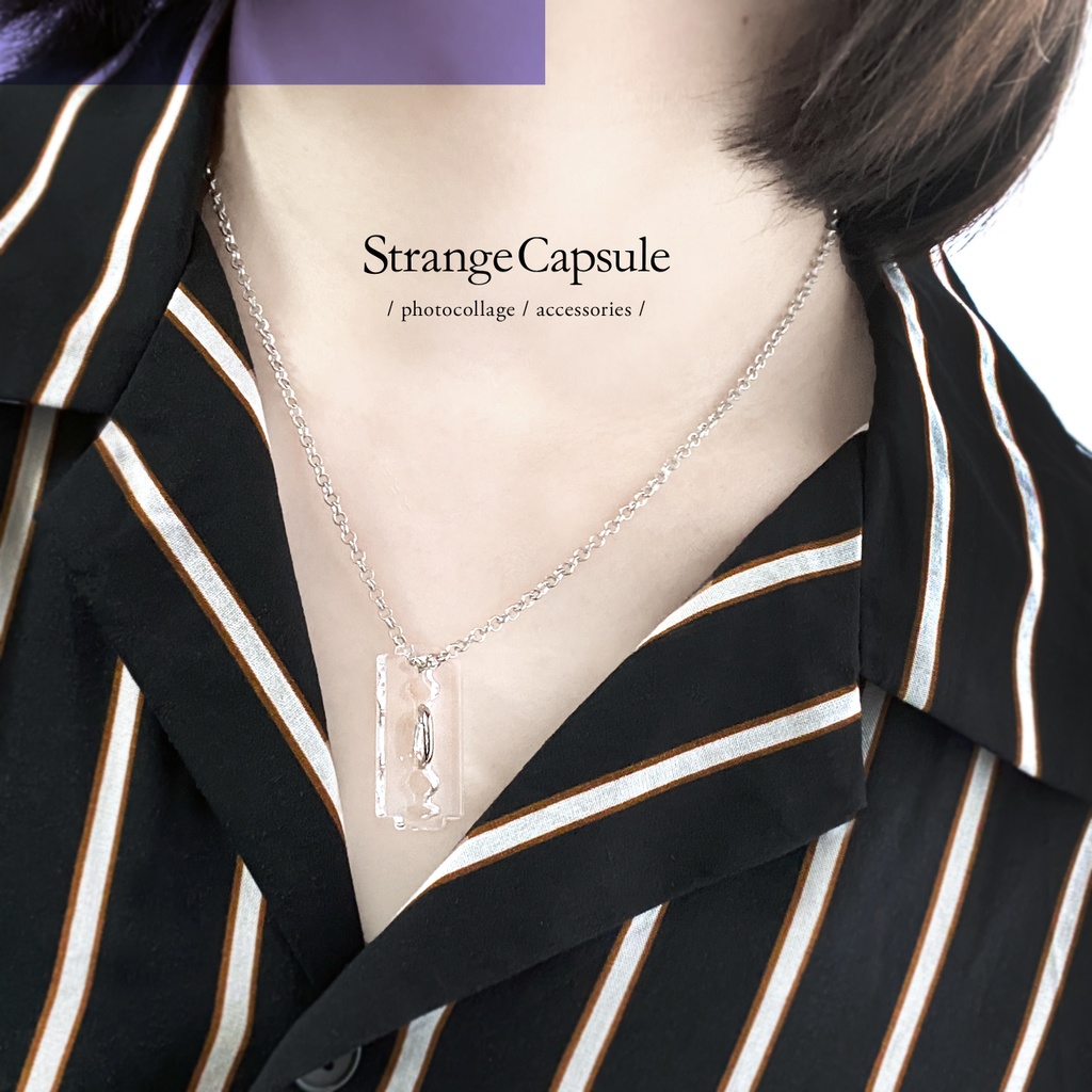 【カミヒトエ】ネックレス│アクリルアクセサリー│ユニーク│ストリート系|モード系|ロック│個性的│かっこいい│クリア│メンズ