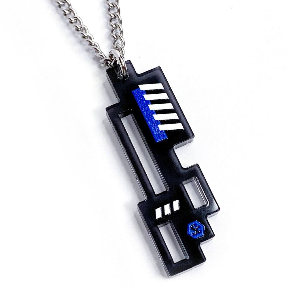 【logic/black】ネックレス│アクリルアクセサリー│ユニーク│ストリート系│個性的│メンズ│デジタル|モード系