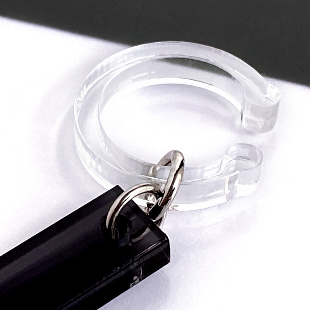 【balance/clear×black】イヤーカフ│アクリルアクセサリー││ユニーク│個性的│メンズ│イヤーカフ│クリア│丸│ストリート系