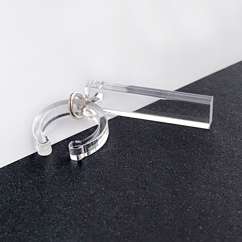 【balance】イヤーカフ│アクリルアクセサリー││ユニーク│個性的│メンズ│イヤーカフ│クリア│丸│ストリート系